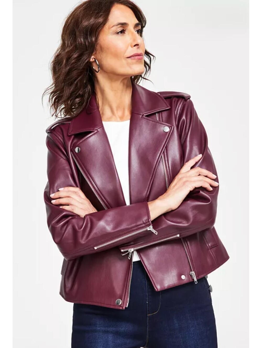 I.N.C. International Concepts Women's Faux-Leather Jacket